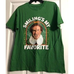 Men's Christmas ELF Smiling's My Favorite T-Shirt Size Medium NWT B3